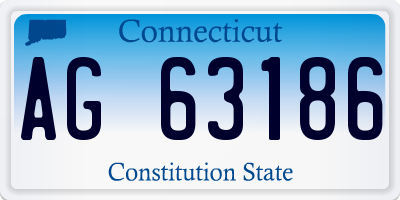 CT license plate AG63186