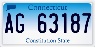 CT license plate AG63187