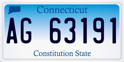 CT license plate AG63191