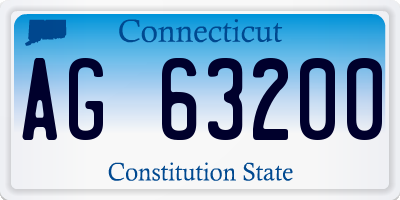 CT license plate AG63200