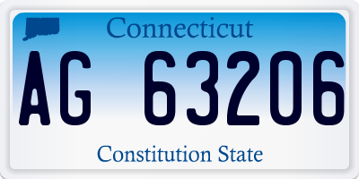 CT license plate AG63206