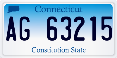 CT license plate AG63215