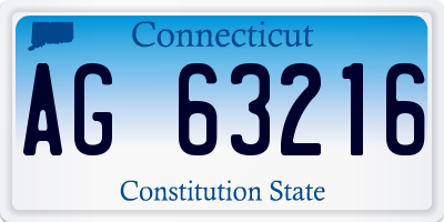 CT license plate AG63216