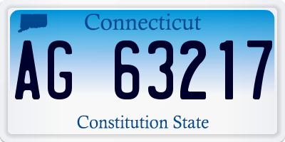 CT license plate AG63217