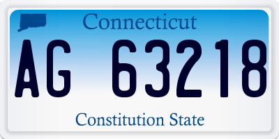 CT license plate AG63218
