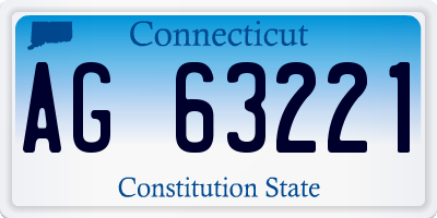 CT license plate AG63221