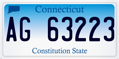 CT license plate AG63223