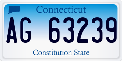 CT license plate AG63239