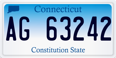 CT license plate AG63242