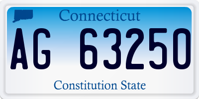 CT license plate AG63250