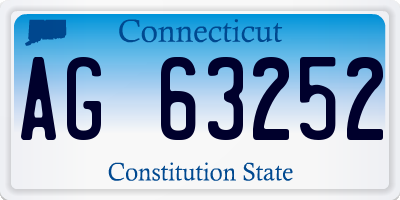 CT license plate AG63252