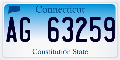 CT license plate AG63259