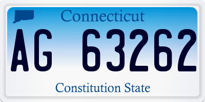 CT license plate AG63262