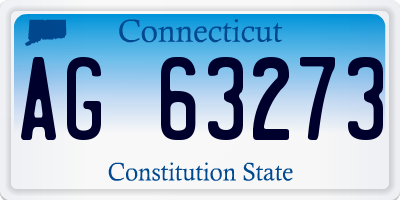 CT license plate AG63273