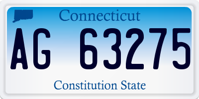 CT license plate AG63275