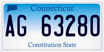 CT license plate AG63280