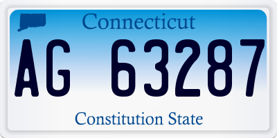 CT license plate AG63287