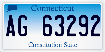 CT license plate AG63292