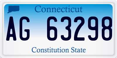 CT license plate AG63298