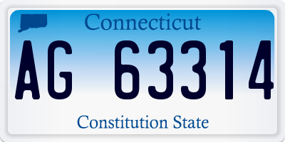 CT license plate AG63314
