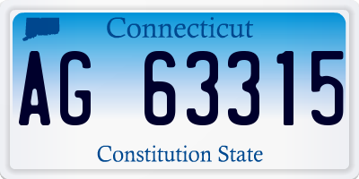 CT license plate AG63315