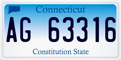 CT license plate AG63316
