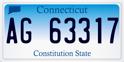 CT license plate AG63317
