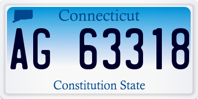 CT license plate AG63318