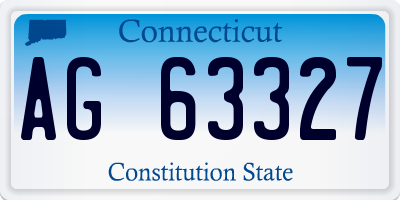 CT license plate AG63327