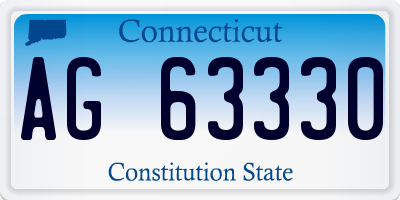 CT license plate AG63330