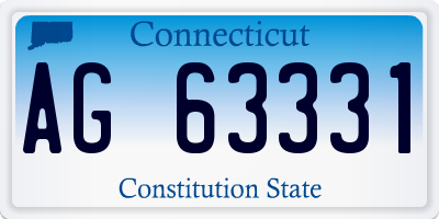 CT license plate AG63331