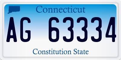 CT license plate AG63334