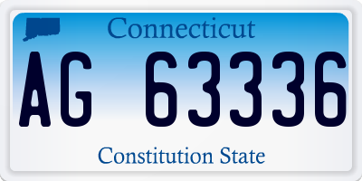 CT license plate AG63336