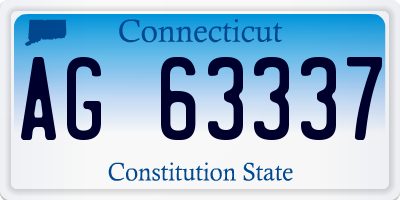 CT license plate AG63337