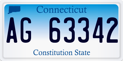 CT license plate AG63342