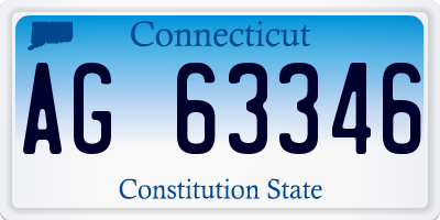 CT license plate AG63346