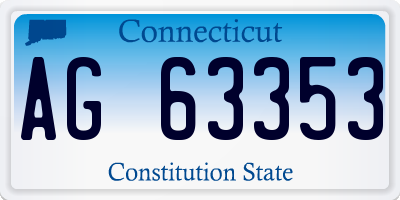 CT license plate AG63353