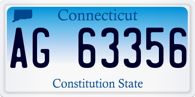 CT license plate AG63356