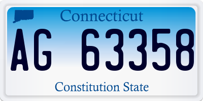 CT license plate AG63358