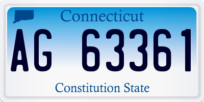 CT license plate AG63361