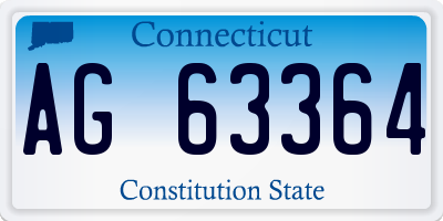 CT license plate AG63364