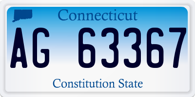 CT license plate AG63367