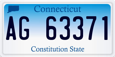 CT license plate AG63371