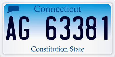 CT license plate AG63381