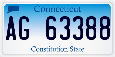 CT license plate AG63388