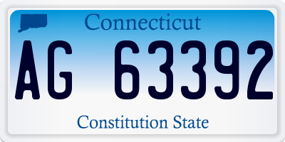 CT license plate AG63392