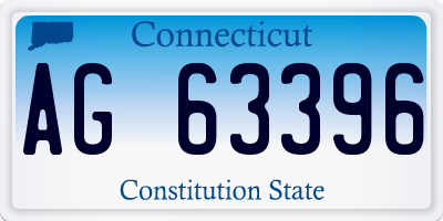 CT license plate AG63396