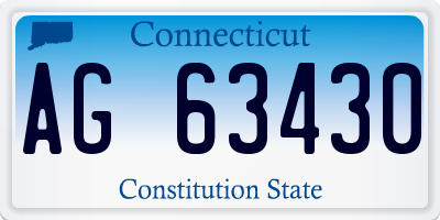 CT license plate AG63430