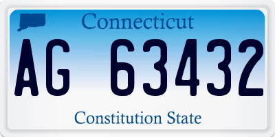 CT license plate AG63432