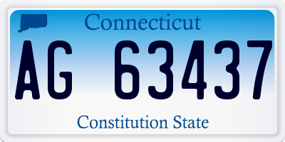 CT license plate AG63437